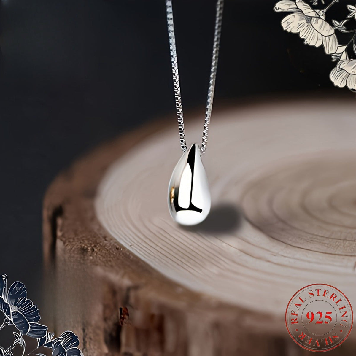 Collier goutte d'eau en argent sterling 925 pour femme – Collier pendentif élégant et délicat, bijou minimaliste raffiné pour le quotidien et les fêtes, cadeau idéal pour Noël, la Saint-Valentin, un anniversaire ou une occasion spéciale