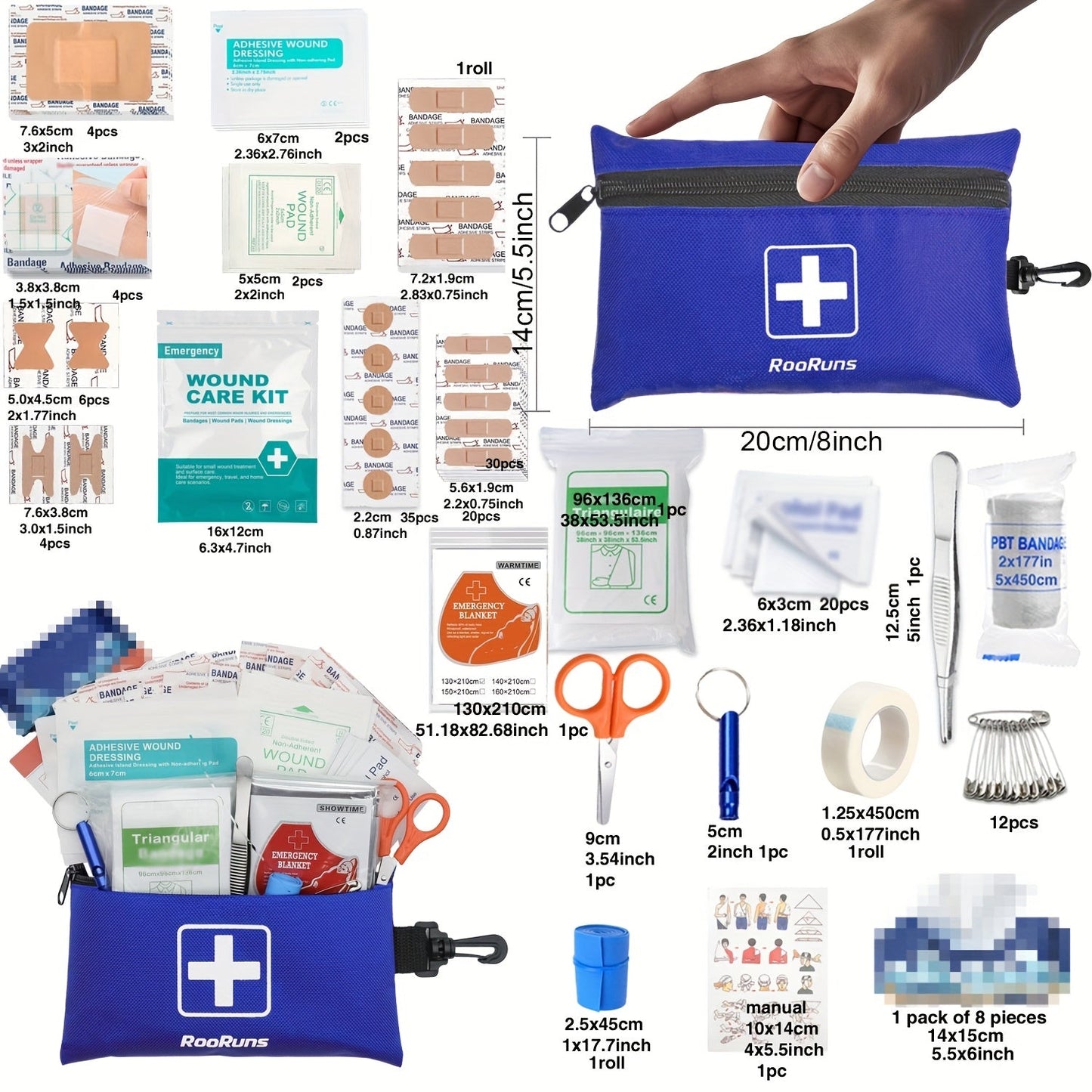 Tactical IFAK First Aid Kit with Tourniquet, Scissors & Whistle – Portable Trauma Bag for Hiking, Camping, Hunting, Car & Outdoor Emergencies, Multiple Sizes & Colors Available