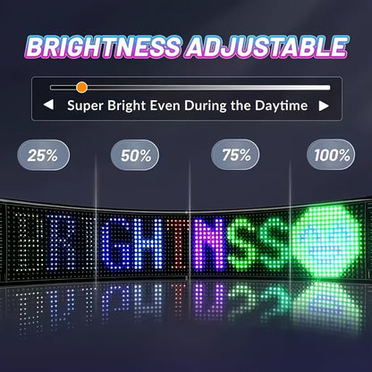 Panneau matrice LED flexible – Contrôlé par application Bluetooth, alimenté par USB, enseigne à texte et animation personnalisables pour voitures, magasins, hôtels, événements et décorations de fête – Tailles multiples