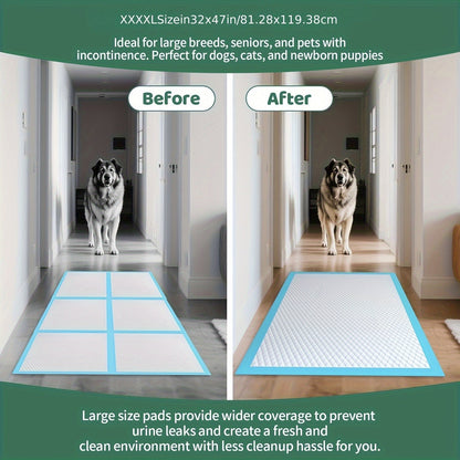 Tapis de propreté XXXL pour chiens, extra larges, 8 couches, super absorbants et anti-fuites – Alèses jetables pour chiots, idéales pour voitures, cages et canapés, tailles multiples 80x120 cm, 80x90 cm, 145x80 cm