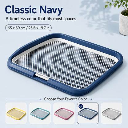 Bac à litière étanche pour chien, toilettes d'intérieur pour chiot avec grille amovible, support de tapis de propreté lavable pour l'apprentissage des chiots en appartement, station sanitaire pour petits et moyens chiens
