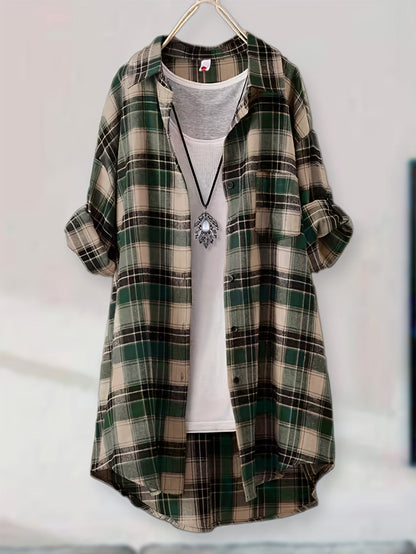 Chemise à carreaux décontractée pour homme et femme, mi-longue, coupe ample, chemise en flanelle boutonnée, S M L XL XXL, plusieurs coloris