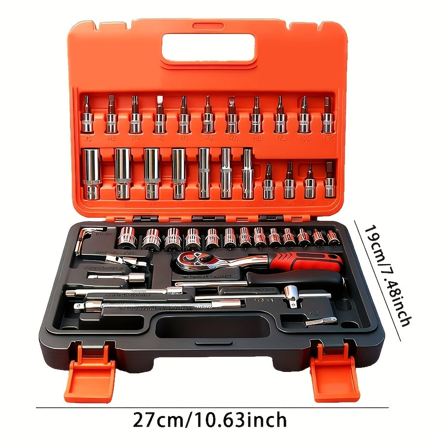 Ensemble d'outils professionnels de 52 pièces pour réparations à domicile et automobile – Kit de boîte à outils portable pour bricoleurs, mécaniciens et professionnels, idée cadeau parfaite