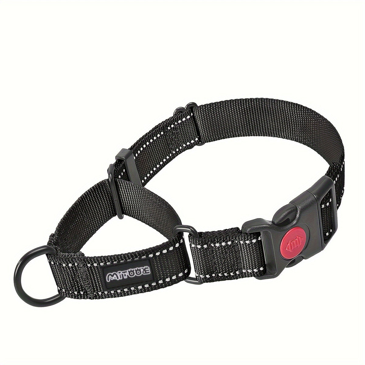Collier pour chien en nylon réfléchissant avec boucle à dégagement rapide – Collier de dressage réglable et antidérapant pour petits, moyens et grands chiens, collier de sécurité pour les promenades nocturnes avec bande réfléchissante haute visibilité