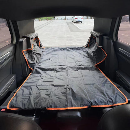 SUV Dog Trunk Mat & Cargo Liner - Waterproof Pet Car Mat for SUVs, Trucks & Vans, Dirt-Proof Dog Seat Cover for Trunk, Non-Slip Outdoor Vehicle Pet Mat 70.87x105in, Black with Orange Edge