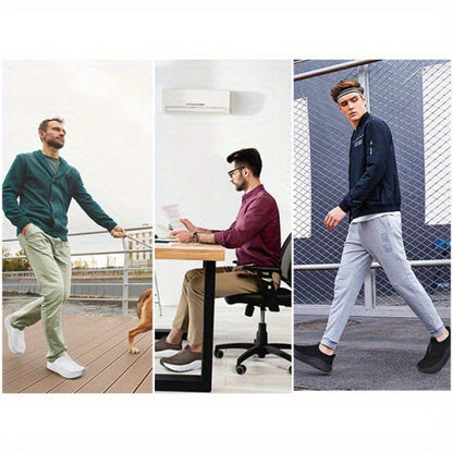 Baskets sans lacets pour hommes – Bout large, semelle zéro drop, chaussures de marche en maille coussinée pour un usage décontracté et quotidien – Semelle en caoutchouc, modèle à enfiler (US 8–13,5)