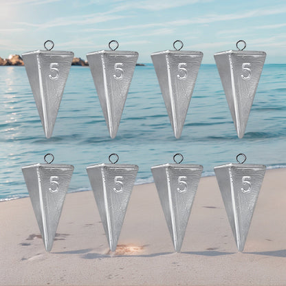 Plombs pyramides pour la pêche – Poids pour la pêche en surfcasting en eau douce et salée, excellente tenue dans le courant, tailles de 1 oz à 10 oz, lot de pêche polyvalent pour pompano, bar, tambour et plus