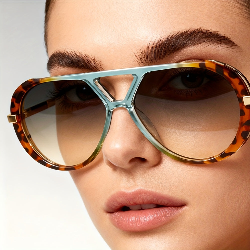Lunettes de soleil rondes à double pont colorées pour femmes – Monture circulaire rétro avec protection UV, lunettes tendance pour festivals d'été et cadeau d'anniversaire pour elle