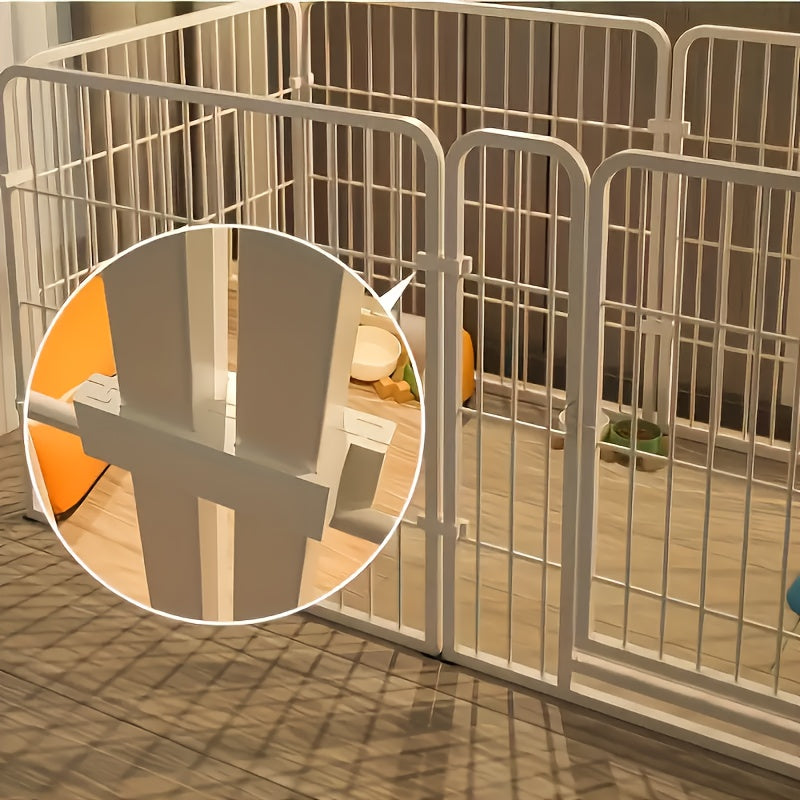 Enclos pour chien d’intérieur en acier inoxydable – Parc pour animaux multifonction avec zones de repos, de jeu et d’apprentissage de la propreté pour petits et moyens chiens, pré-assemblé pour une installation facile, noir ou blanc