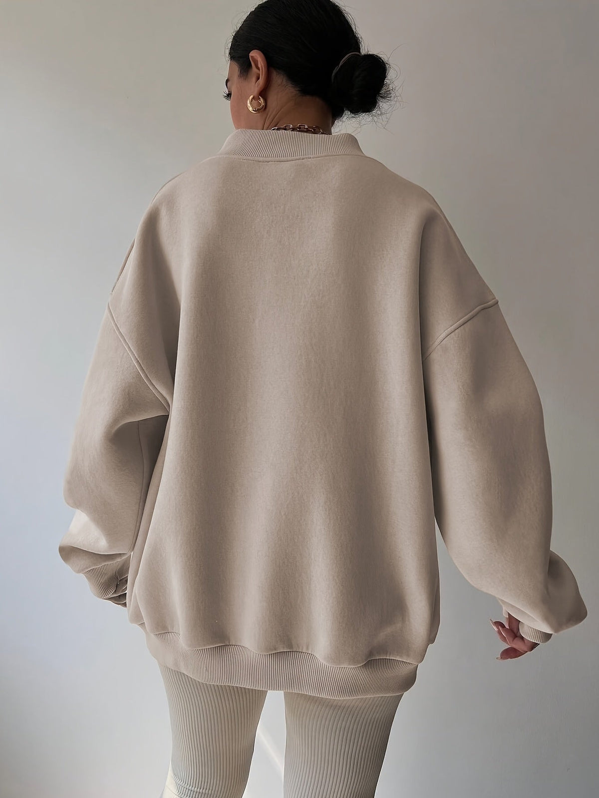 Sweat-shirt oversize à coupe ample pour femme – Pull à col large et épaules tombantes pour l'automne et l'hiver, haut décontracté et confortable