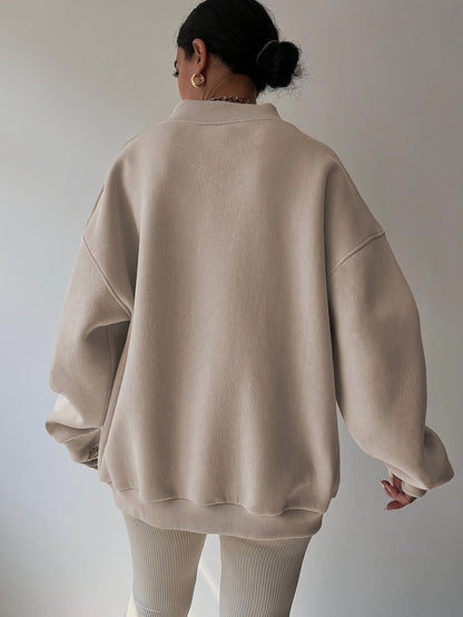 Sweat-shirt oversize à coupe ample pour femme – Pull à col large et épaules tombantes pour l'automne et l'hiver, haut décontracté et confortable