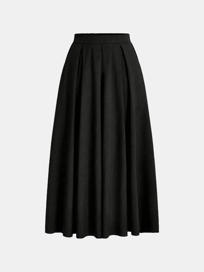 Women's High Waist A-Line Maxi Skirt Solid Color Flowy Elegant Long Skirt 97% Polyester Stretch Casual All-Season Skirt XS-XXL