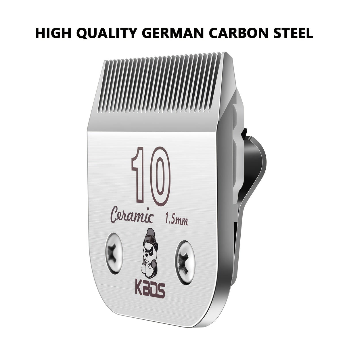 Tête de coupe en céramique amovible pour tondeuse pour animaux n° 10 - Acier à haute teneur en carbone, compatible avec les tondeuses Andis, Oster et A5 - Tête de coupe de rechange professionnelle pour toilettage canin (coupe 1/16 po / 1,5 mm)