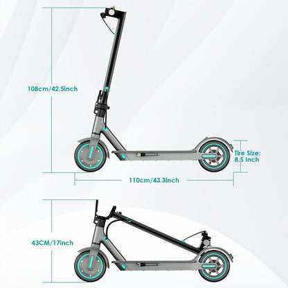 Trottinette électrique pliable pour adultes, moteur sans balais 350 W, double frein à tambour, pneus pleins 8,5 pouces, écran LCD 3 vitesses, charge maximale 120 kg, pliage en 3 secondes, trottinette électrique urbaine portable