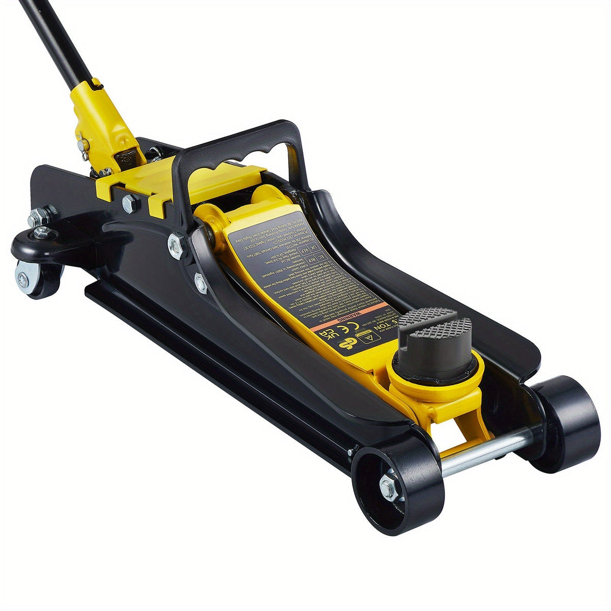 Cric rouleur extra-plat Happybuy 2,5 tonnes – Cric hydraulique sport compact en acier allié, pompe rapide à vérin unique, hauteur de levage de 85 à 380 mm pour voitures, SUV et camions – Noir