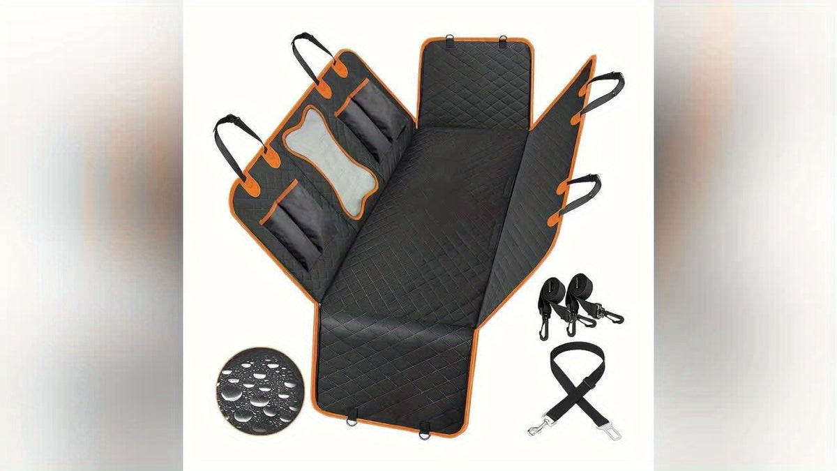 Housse de siège auto pour chien robuste, imperméable et antidérapante, protection de banquette arrière, résistante aux rayures et aux déversements, en nylon, avec rabats latéraux, installation facile, lavable en machine, pour SUV, berline et camion