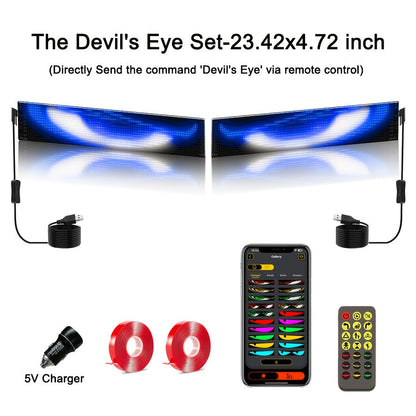 Panneau d'affichage LED matriciel flexible 16x96 – Enseigne défilante RVB programmable avec application et télécommande, alimentée par USB, éclairage animé DIY pour boutique, magasin, hôtel, voiture, décoration intérieure
