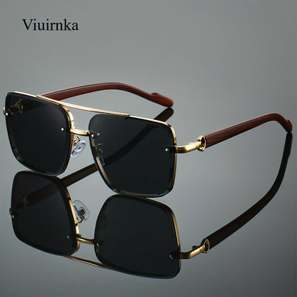 Lunettes de soleil rétro carrées effet bois pour hommes et femmes – Verres dégradés AC anti-UV400, monture légère en polycarbonate, 7 coloris au choix, lunettes de style urbain vintage pour la conduite, les voyages et le quotidien