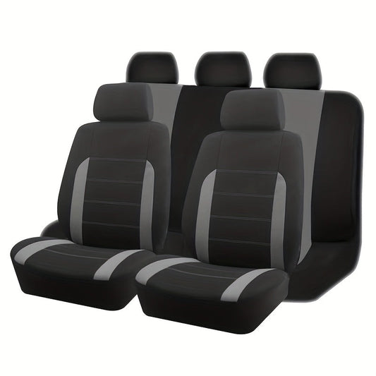 Car Seat Covers Full Set 5-Seat Universal Fit – Breathable Wear-Resistant Fabric with Foam Cushioning for SUV, Sedan, Minivan & Truck – All-Season, 10 Color Options – Velora