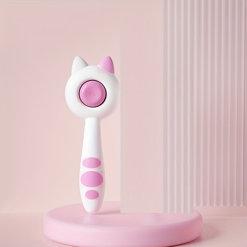 Peigne de toilettage autonettoyant pour chat avec bouton poussoir - Brosse de mue en acier inoxydable pour chats à poils longs et courts, brosse de massage et d'élimination des poils pour chats et chiens