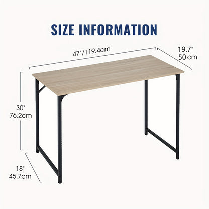 Bureau d'ordinateur 32/39/47 pouces – Bureau moderne pour écriture et gaming avec cadre en métal robuste, poste de travail pour bureau à domicile, PC, ordinateur portable et moniteur, 3 tailles disponibles