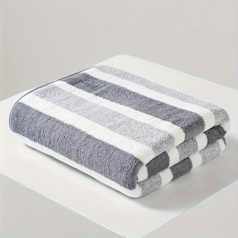 Ensemble de serviettes de bain rayées, absorbantes, à séchage rapide, ultra douces et douces pour la peau, 70 x 140 cm, pour la maison, la salle de bain ou la plage – Disponible en lot de 1 ou 4, plusieurs couleurs au choix