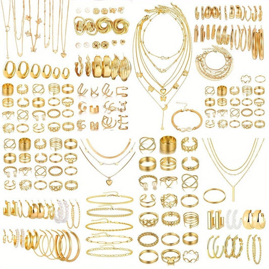 Ensemble de bijoux rétro pour femme 35-68 pièces, breloques papillon, cœur, étoile et lune, lot varié élégant pour le quotidien et offrir en cadeau
