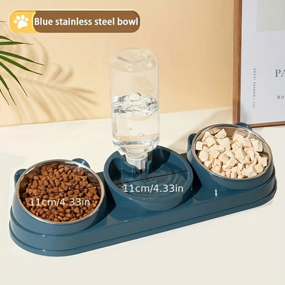 Ensemble de bols pour animaux inclinés et antidérapants – Conception ergonomique inclinée pour chats et chiens, sans pile, favorise une posture saine, station de nourriture et d'eau facile à nettoyer pour animaux d'intérieur