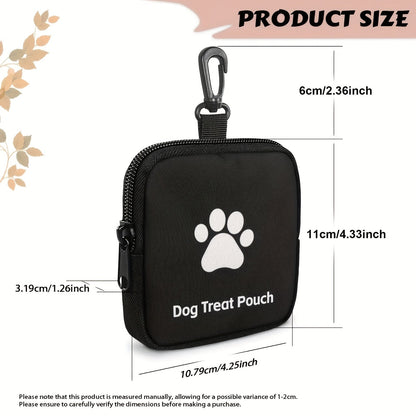 Dog Training Treat Pouch with Zipper - Portable Pet Snack Bag for Outdoor Walks Training and Travel, Hands-Free Dog Treat Bag with Belt Clip, 4 Colors Black Purple Blue Red