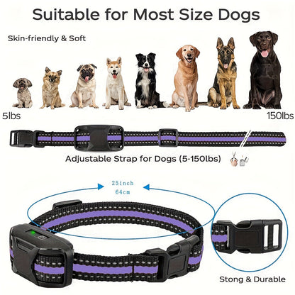 Collier de dressage pour chien avec télécommande – Portée de 1265 m, modes choc, vibration et bip, collier électrique rechargeable pour chiens de petite à grande taille (2 à 68 kg), options pour 1 ou 2 chiens, violet