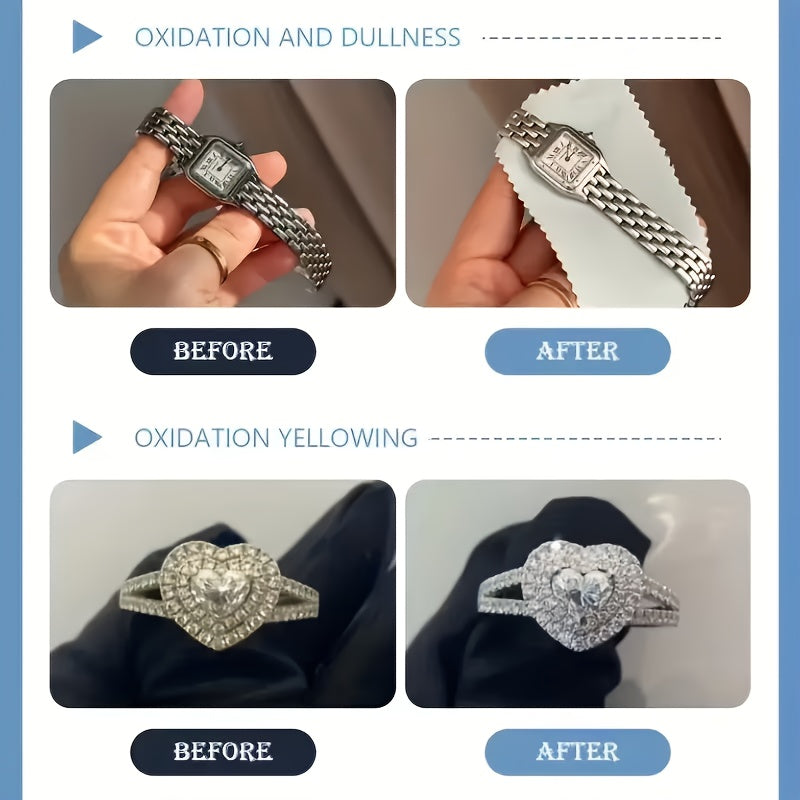 Nettoyant et lustrant pour bijoux 53 g avec éponge – Redonne de l'éclat aux bracelets, colliers, bagues en or et en argent ainsi qu'à toutes les surfaces métalliques – Nettoyant éclaircissant et poli pour métaux