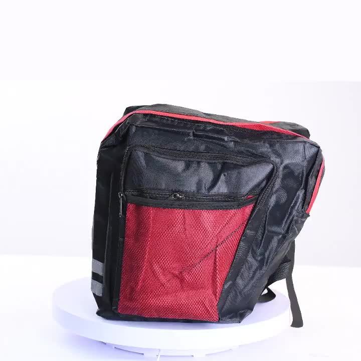 Ensemble de sacoches de vélo 50 L – Sacoche de porte-bagages, sacoche de selle et sac à bandoulière 3 en 1, accessoires de cyclisme professionnels pour le vélotaf, le cyclotourisme et les sorties en plein air, Rouge Noir Bleu