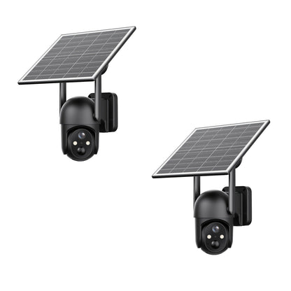 Caméra de surveillance solaire 4G LTE sans fil pour extérieur – Aucune connexion WiFi requise, vision nocturne 4K, vue en direct à 360°, audio bidirectionnel, caméra de chasse étanche pour la surveillance des fermes, ranchs et de la faune