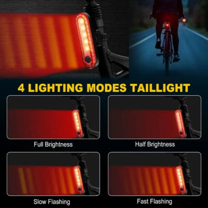 Ensemble d'éclairage de vélo ultra-lumineux rechargeable USB Type-C – Phare avant en alliage d'aluminium 6 modes & feu arrière 4 modes, éclairage LED pour vélo à charge rapide pour la conduite de nuit, le camping et la sécurité
