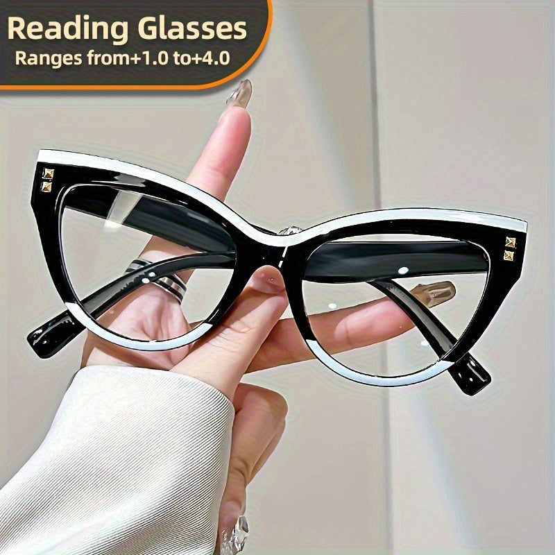 Lot de 3 lunettes de lecture pour femmes – Verres photochromiques, charnières métalliques, design minimaliste bicolore, lunettes de presbytie élégantes +1.00 à +4.00, cadeau mode pour femmes