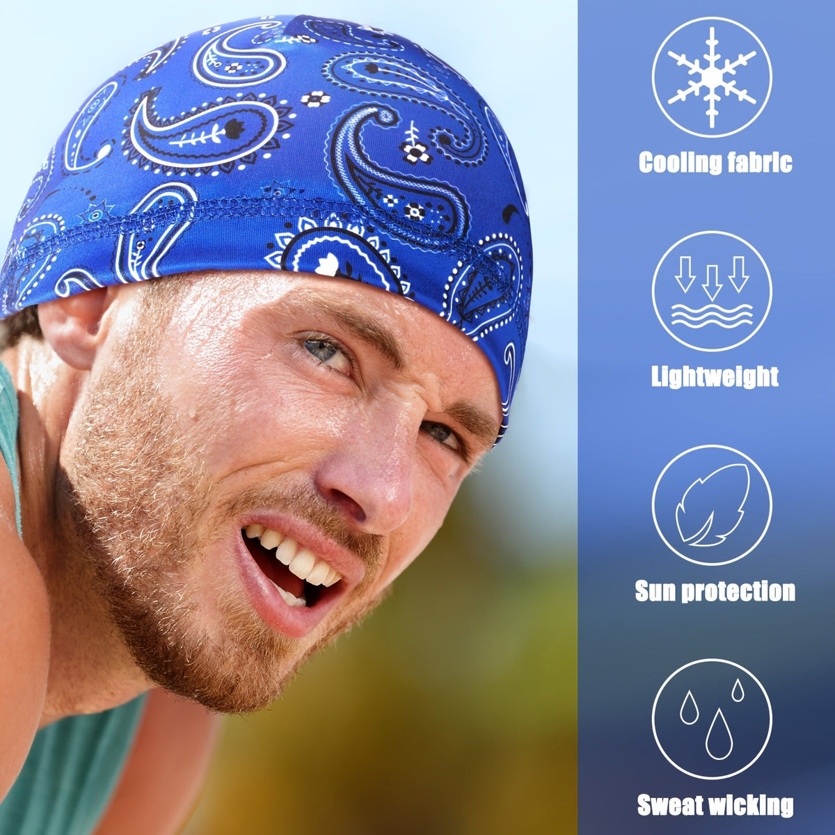 Lot de 10 calottes pour hommes, bonnet rafraîchissant en tricot anti-transpiration, bandeau style durag, doublure de casque de soudage, bonnet pour cyclisme et sport, styles vintage variés, pour usage quotidien et activités de plein air