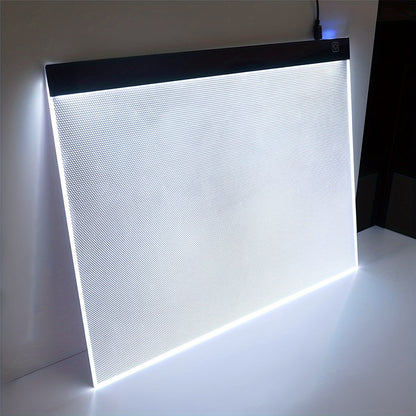Table lumineuse LED A2 pour diamond painting, traçage et dessin, 3 niveaux de luminosité, alimentée par USB, tablette lumineuse en acrylique ultra-fine, 40 x 60 cm, fournitures d'art diamant et animation