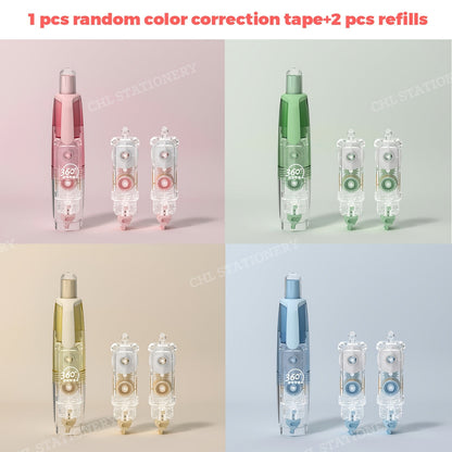 Ruban correcteur rétractable avec recharges – Correction d'erreurs instantanée et propre pour l'école, le bureau et la maison, 1 unité + 2 recharges ou lot de 4 + 8 recharges, ruban correcteur sec et lisse pour la rentrée scolaire