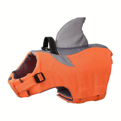 Shark Shape Dog Life Jacket for Swimming, Reflective Adjustable Pet Safety Vest with Rescue Handle for Small to Large Dogs, Lightweight Dog Life Preserver for Pool Beach Lake Boating, XS to XXL