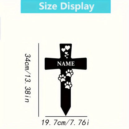 Custom Metal Dog Memorial Sign - Personalized Pet Gravestone Marker for Garden & Yard, Outdoor Metal Art Tribute for Beloved Canine Companion, No Battery Required