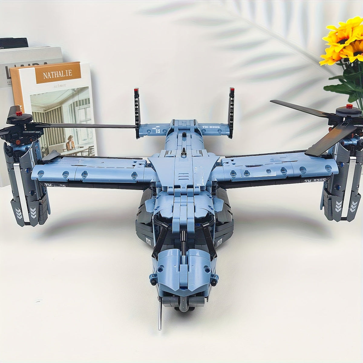 Ensemble de 1480 blocs de construction d'avions militaires, avion de chasse, hélicoptère, avion Osprey, briques avec train d'atterrissage à amortisseur, modèle à assembler, décoration de bureau, cadeau