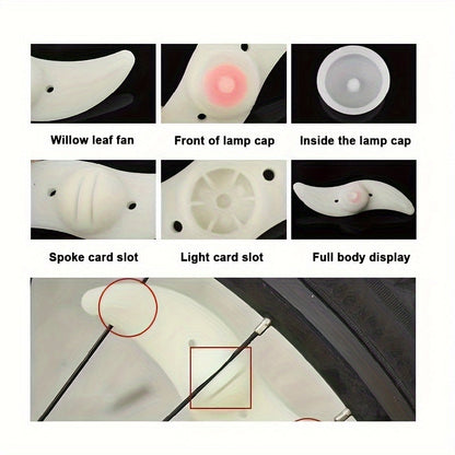 LED Bike Spoke Lights 8 Pack Bicycle Wheel Tire Lights Waterproof Safety Night Riding Lights Visible 360° for Road Mountain Bike Adults Kids Men Women Cycling Accessories Gift