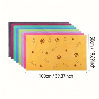 Serviettes pour chien à séchage rapide, lot de 4 – Ensemble de serviettes de bain pour animaux en microfibre douce et absorbante avec motifs de pattes pour chiens de taille moyenne, serviettes de toilettage et de bain, couleurs assorties aléatoires