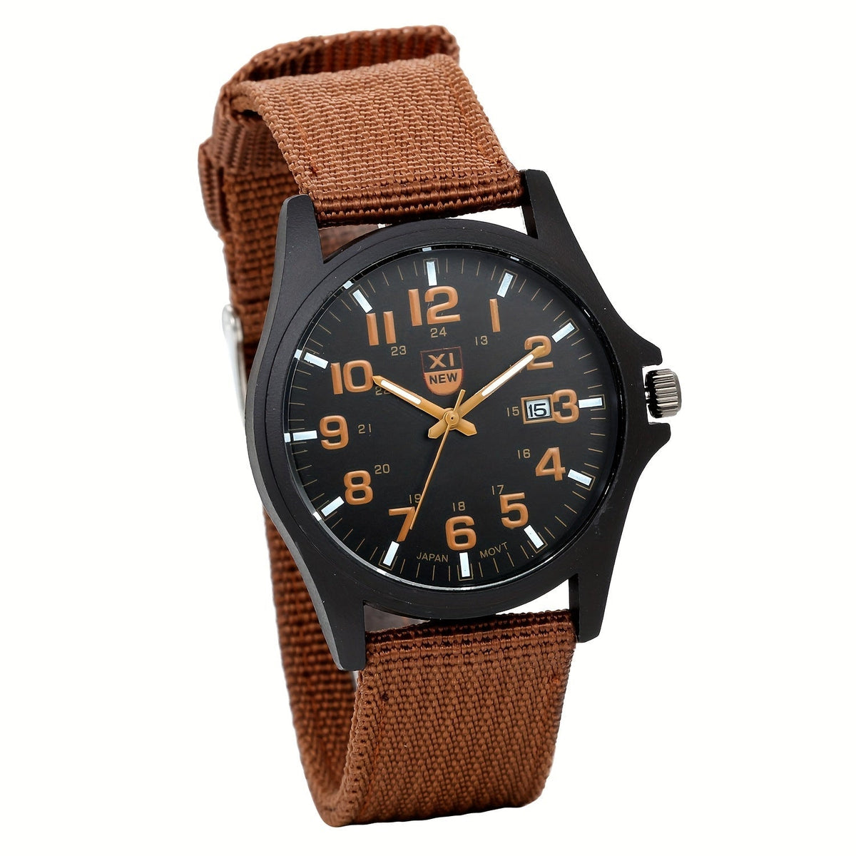 Montre à quartz minimaliste pour homme avec bracelet en nylon - Montre-bracelet analogique décontractée avec cadran lumineux, calendrier 24 heures et boîtier en acier inoxydable, montre de sport pour homme, cadeau idéal