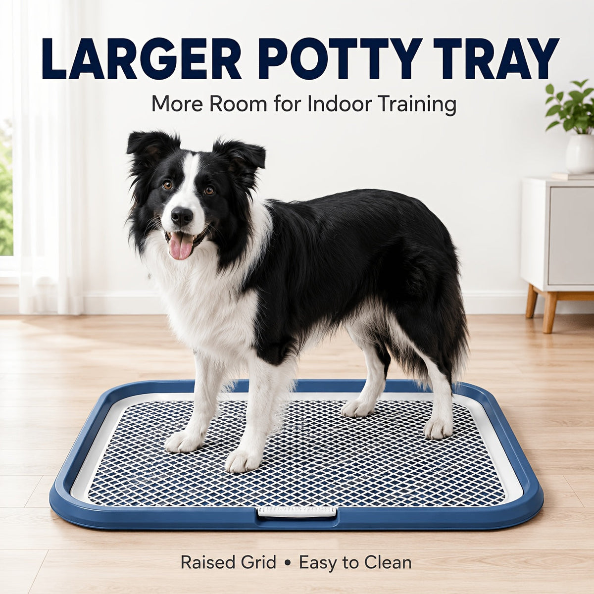Bac à litière étanche pour chien, toilettes d'intérieur pour chiot avec grille amovible, support de tapis de propreté lavable pour l'apprentissage des chiots en appartement, station sanitaire pour petits et moyens chiens