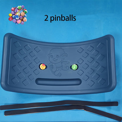 Kids Balance Board with Ball Curved Wobble Board Children Educational Sport Toy Improves Core Strength Coordination Stability Training Indoor Outdoor Toy Gift Pink Yellow Blue