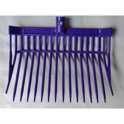 Fourche à fumier 16 dents en plastique ABS, stable et légère, résistante à la rouille et durable, idéale pour les centres équestres, les écuries et le nettoyage des granges, outil ergonomique et pratique.
