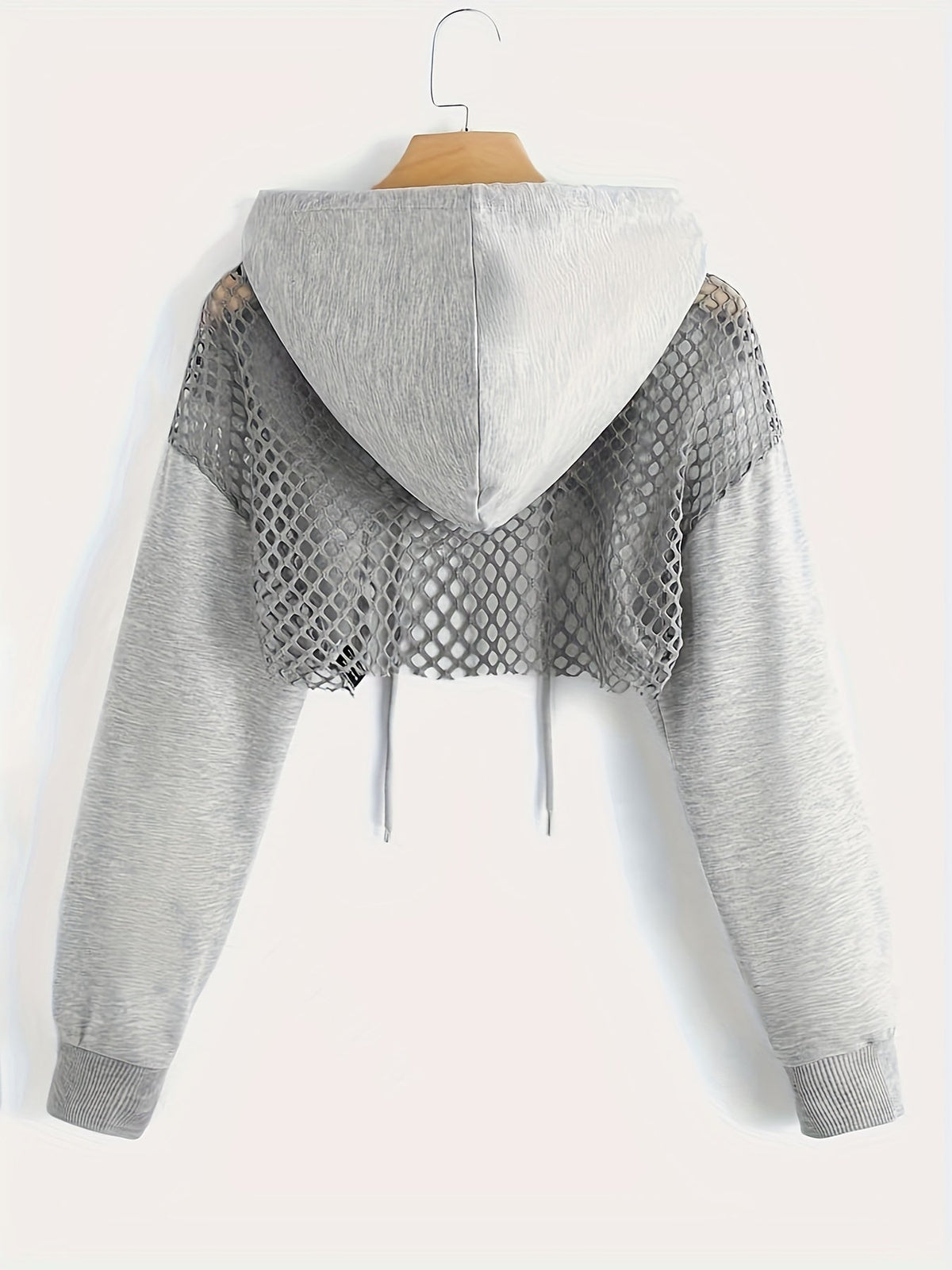 Sweat à capuche Y2K pour femme, pull court à manches longues avec cordon de serrage, haut de mode urbaine décontractée, noir, XS S M L XL XXL