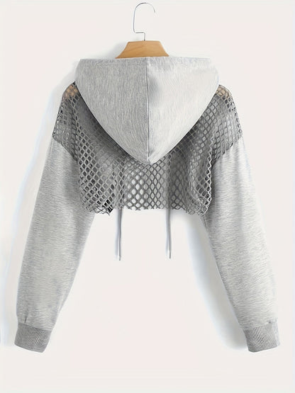 Sweat à capuche Y2K pour femme, pull court à manches longues avec cordon de serrage, haut de mode urbaine décontractée, noir, XS S M L XL XXL