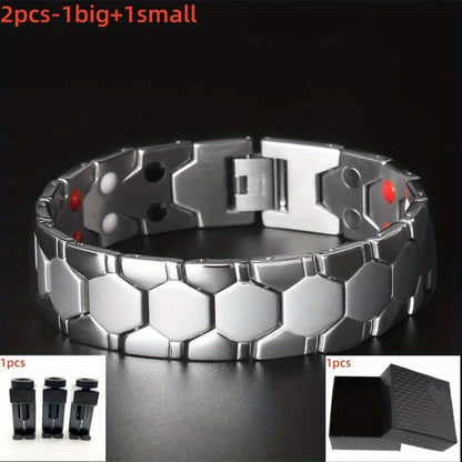 Bracelet magnétique sphérique pour homme en acier titane – Bracelet minimaliste élégant pour homme, cadeau idéal pour la fête des pères, disponible en noir, argent et or